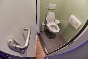 Image showing Toilet seat open