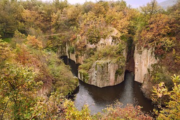 Image showing Lake between cliffs