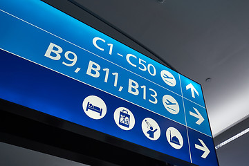 Image showing Airport terminal direction signs