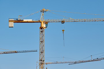 Image showing Tall Construction Cranes