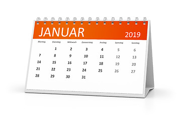 Image showing table calendar 2019 january german language