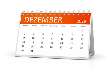 Image showing table calendar 2019 december german language