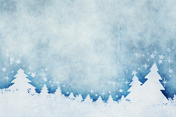 Image showing blue christmas background watercolors