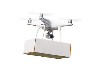 Image showing Unmanned Aircraft System (UAS) Quadcopter Drone Carrying Blank P