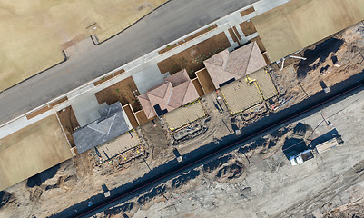 Image showing Drone Aerial View Cross Section of Home Construction Site