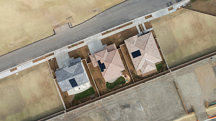 Image showing Drone Aerial View of Home Construction Site Final Stage