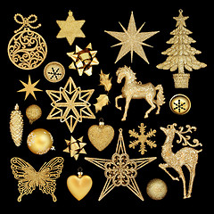 Image showing Gold Christmas Decorations