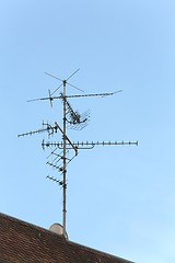 Image showing Antenna on a roof