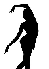 Image showing Silhouette girl gymnast