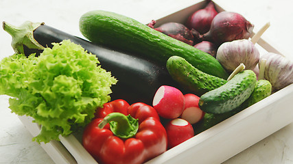 Image showing Container with vegetable assortment