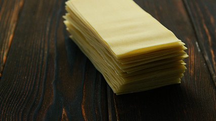 Image showing Sheets of lasagna in stack