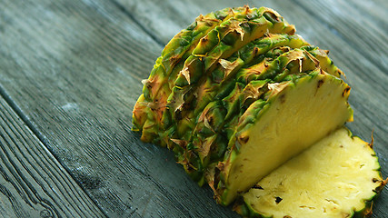 Image showing Slices of yellow pineapple