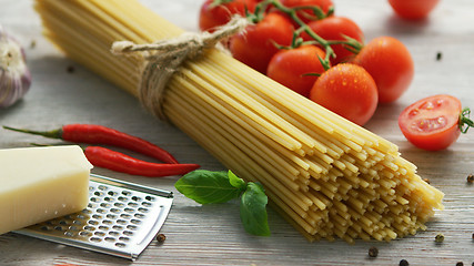 Image showing Ingredients for cooking pasta