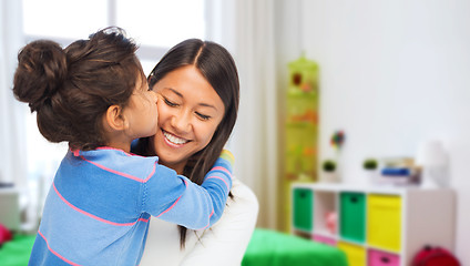 Image showing happy mother and daughter hugging and kissing