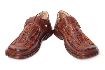 Image showing Brown leather shoes