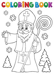 Image showing Coloring book Saint Nicholas topic 1