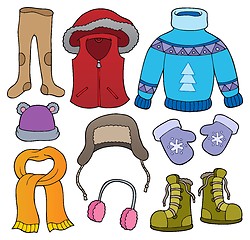 Image showing Winter clothes topic set 2