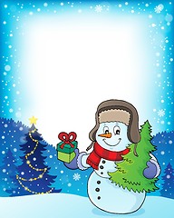 Image showing Christmas snowman subject frame 1