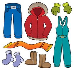 Image showing Winter clothes topic set 1