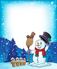 Image showing Winter snowman subject frame 1