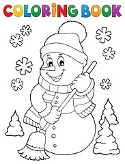 Image showing Coloring book snowman topic 5