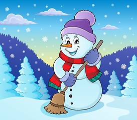 Image showing Winter snowman subject image 7