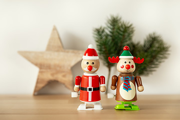 Image showing Christmas figures reindeer Santa Claus toys