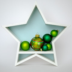 Image showing Christmas decoration white star with glass balls inside