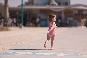 Image showing little cute girl at beach