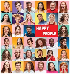 Image showing The collage of surprised people