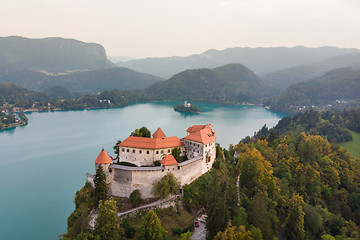 Image showing Medieval castle on Bled lake in Slovenia