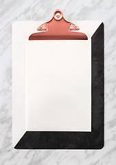 Image showing Stylish clipboard with blank sheet of paper