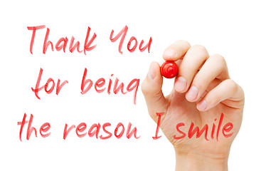 Image showing Thank You For Being The Reason I Smile