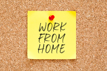 Image showing Work From Home Handwritten On Sticky Note