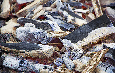 Image showing Wood fire, texture embers after a fire
