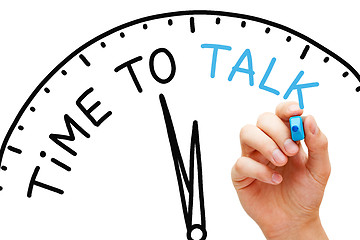 Image showing Time To Talk Clock Concept