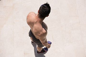 Image showing man doing morning exercises