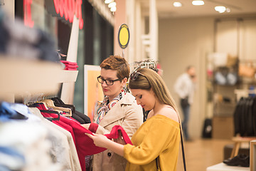 Image showing best friend shopping in big mall