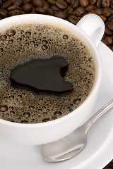 Image showing A fresh cup of black coffee