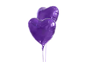 Image showing close up of helium balloons over white background