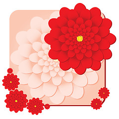 Image showing Visit card with red flower