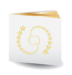 Image showing Golden paper book with star ornate on top