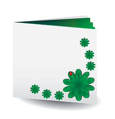 Image showing Green book with flowers