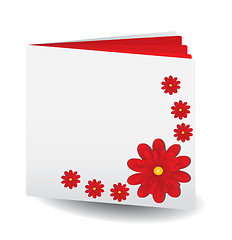 Image showing Red book with flowers