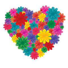 Image showing Valentine heart, decorated with flowers