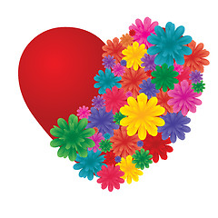 Image showing Valentine heart, decorated with flowers