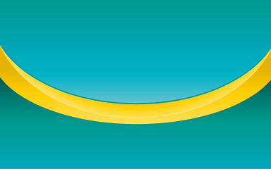 Image showing Simple abstract blue background with yellow ribbon