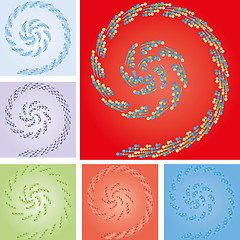 Image showing Set of abstract colorful backgrounds with strips, part 5