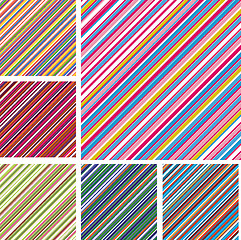 Image showing Set of abstract colorful backgrounds with strips, part 6