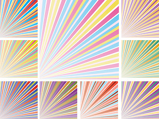 Image showing Set of abstract colorful backgrounds with strips, part 9